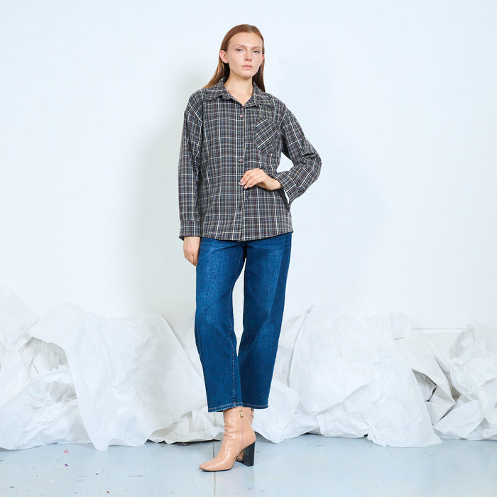 Double pocket check shirt wholesale
