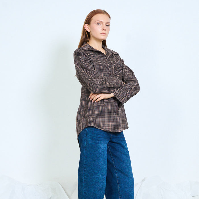 Double pocket check shirt wholesale