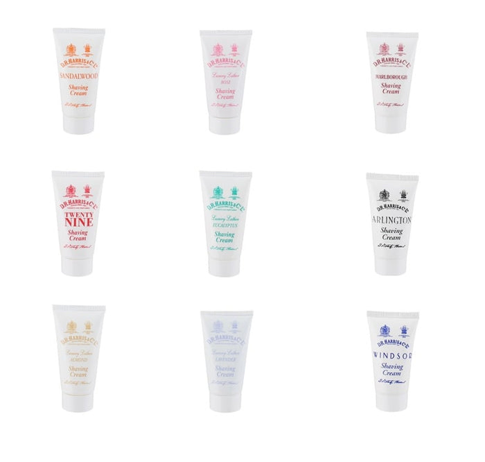 D.R. Harris & Co Trial Size Shaving Creams Travel Pack (9 x 15ml ).