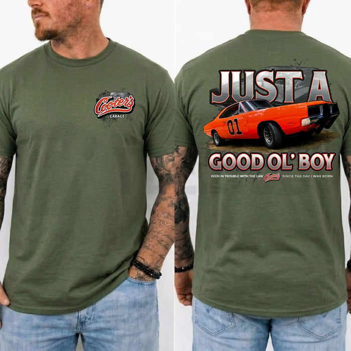 Dukes of Hazzard General Lee T-Shirt – Retro 1979 Just A Good Ol Boy Graphic Tee, Classic TV Show Car Shirt