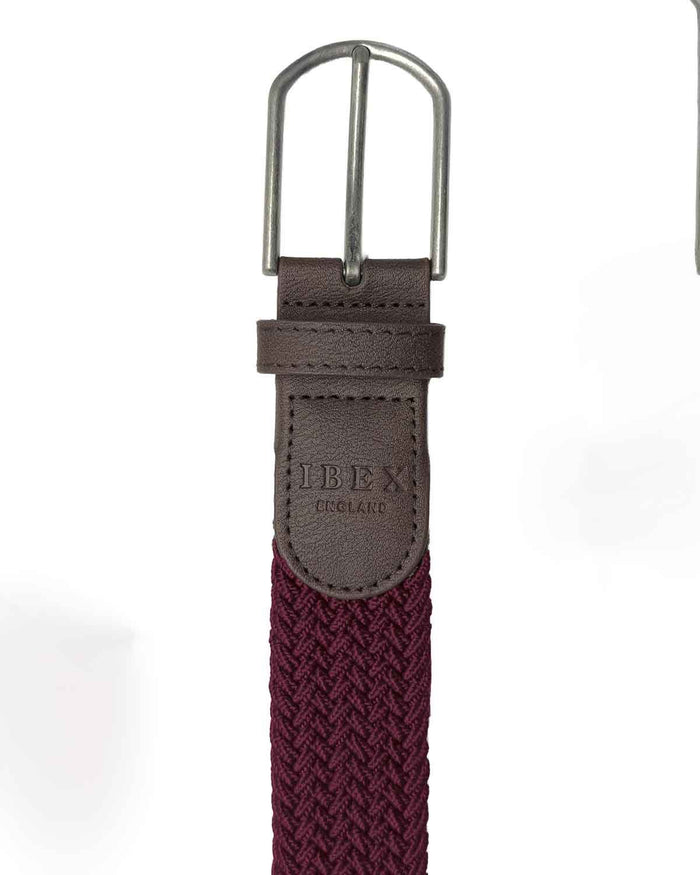 Elasticated Webbing Belt - Burgundy - Country Collection