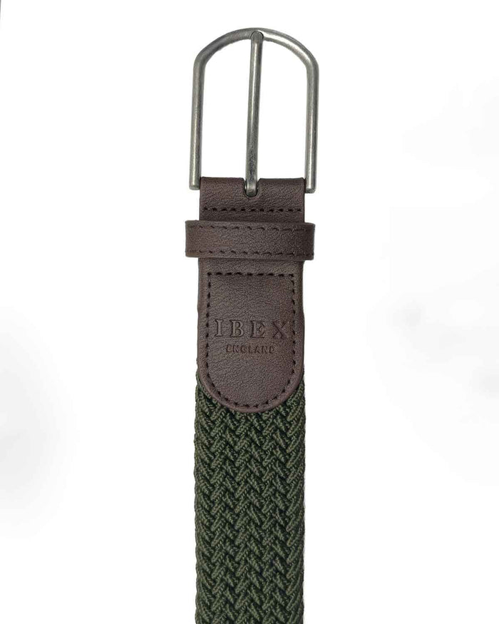 Elasticated Webbing Belt - Olive - Country Collection