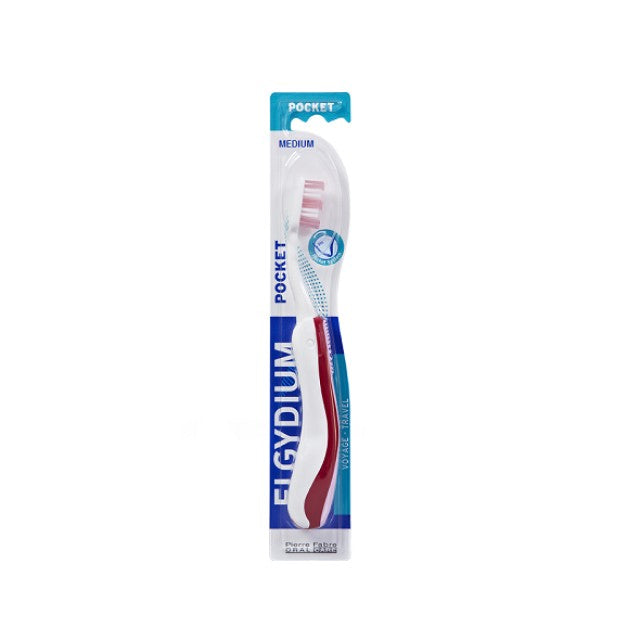 Elgydium Pocket Medium, Οδοντόβουρτσα Μέτρια για τα Ταξίδια
