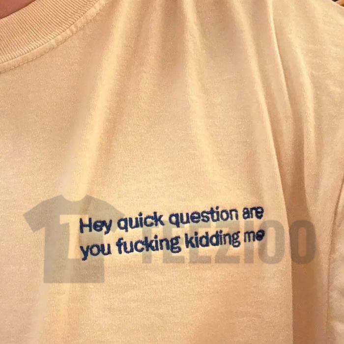 Embroidered "Are You Kidding Me" Comfort Colors Tee