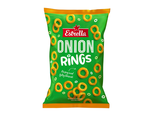 Estrella Onion Rings 200g (7.05 oz) – Authentic Swedish Crispy Onion-Flavored Corn Snacks