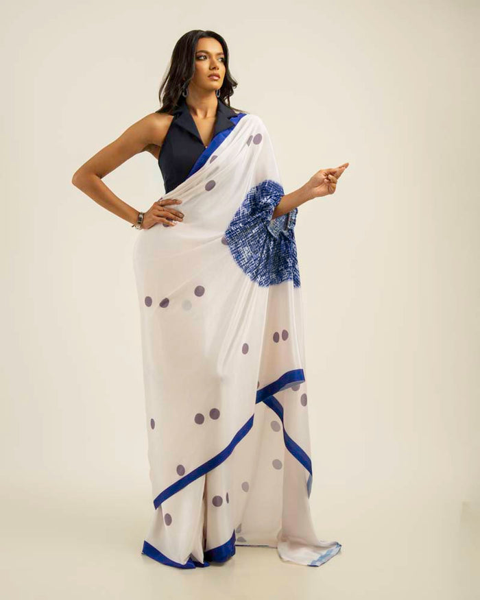 Ethnic Fusion Free Hand  Saree