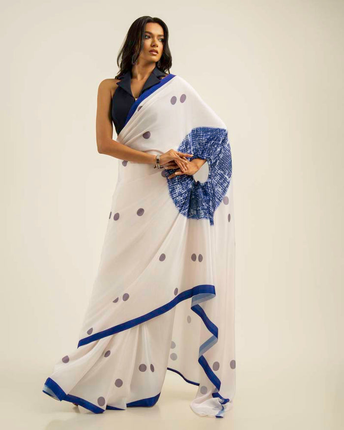 Ethnic Fusion Free Hand  Saree