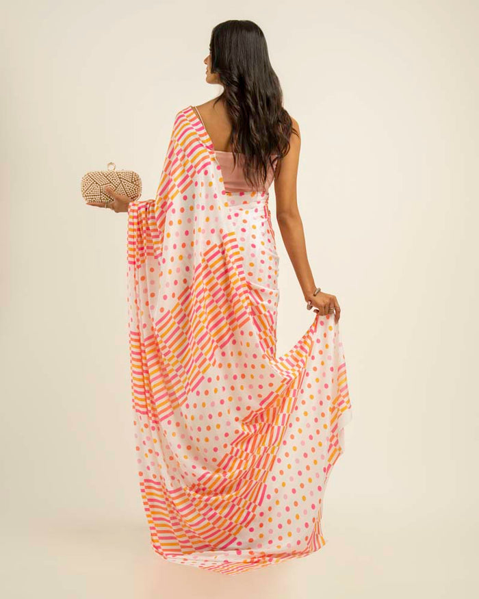 ETHNIC FUSION PRINTED BATIK INSPIRED SILK SAREE