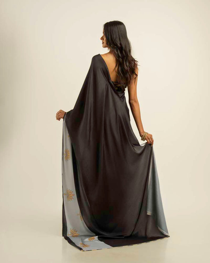 ETHNIC FUSION PRINTED BATIK INSPIRED SILK SAREE