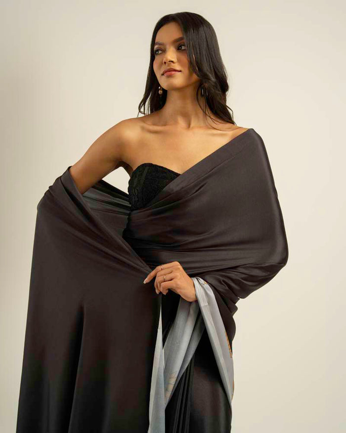 ETHNIC FUSION PRINTED BATIK INSPIRED SILK SAREE