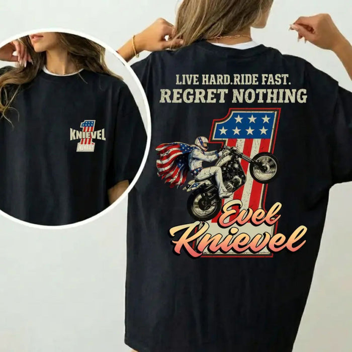 Evel Knievel Live Hard Ride Fast Shirt – Retro Motorcycle Daredevil Tee