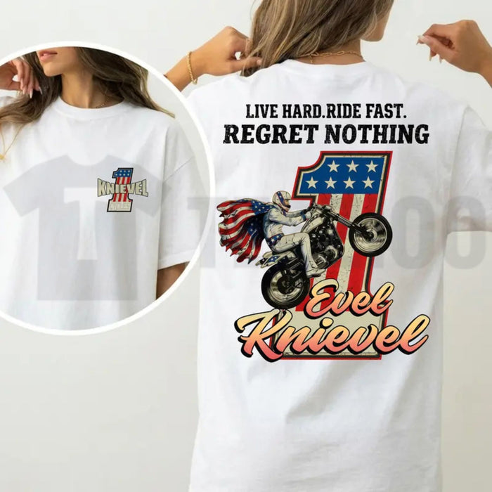 Evel Knievel Live Hard Ride Fast Shirt – Retro Motorcycle Daredevil Tee