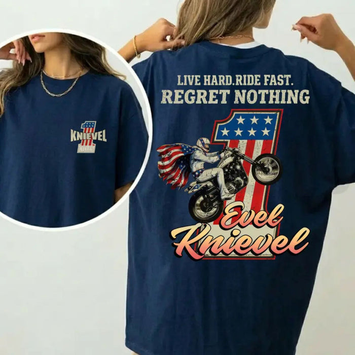 Evel Knievel Live Hard Ride Fast Shirt – Retro Motorcycle Daredevil Tee