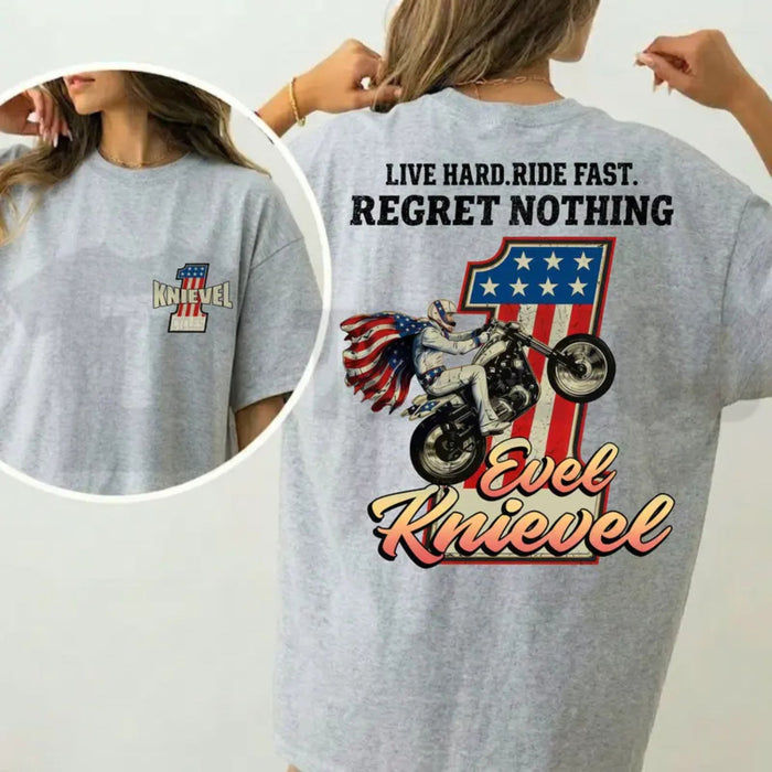 Evel Knievel Live Hard Ride Fast Shirt – Retro Motorcycle Daredevil Tee