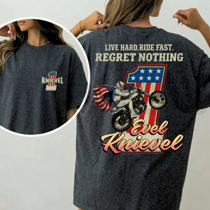 Evel Knievel Live Hard Ride Fast Shirt – Retro Motorcycle Daredevil Tee
