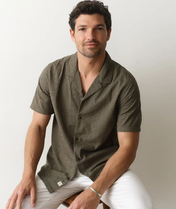 Eyelet Resort Shirt Olive