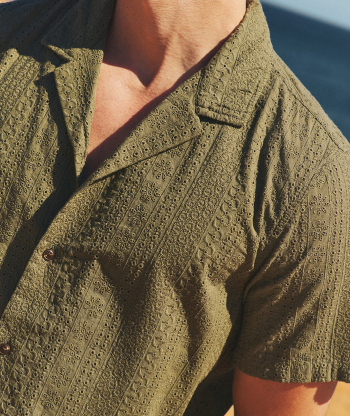 Eyelet Resort Shirt Olive