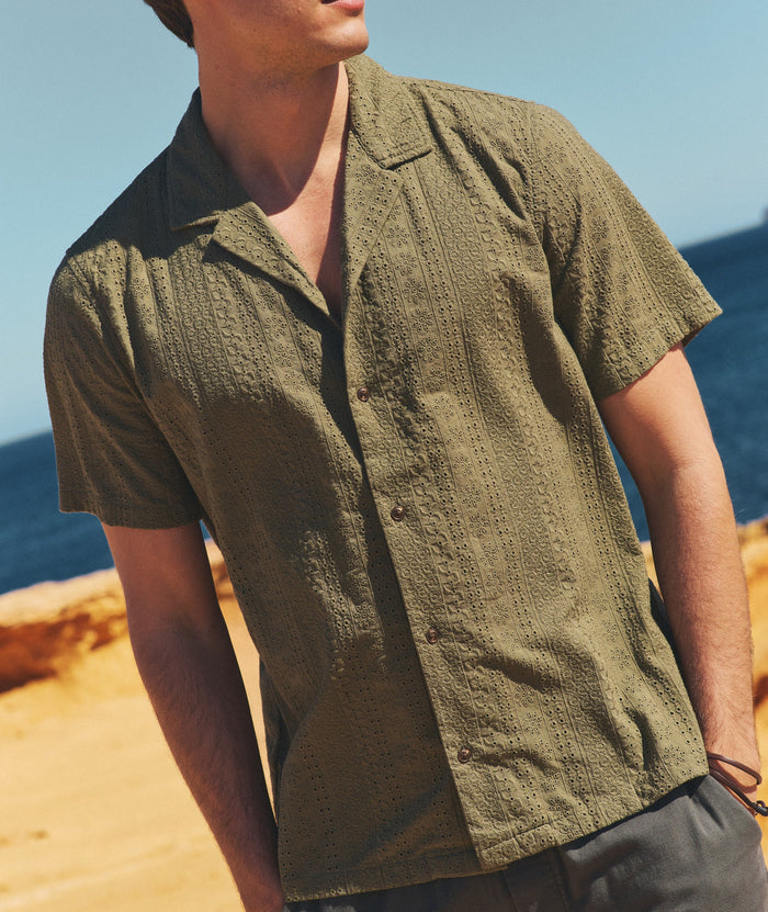 Eyelet Resort Shirt Olive