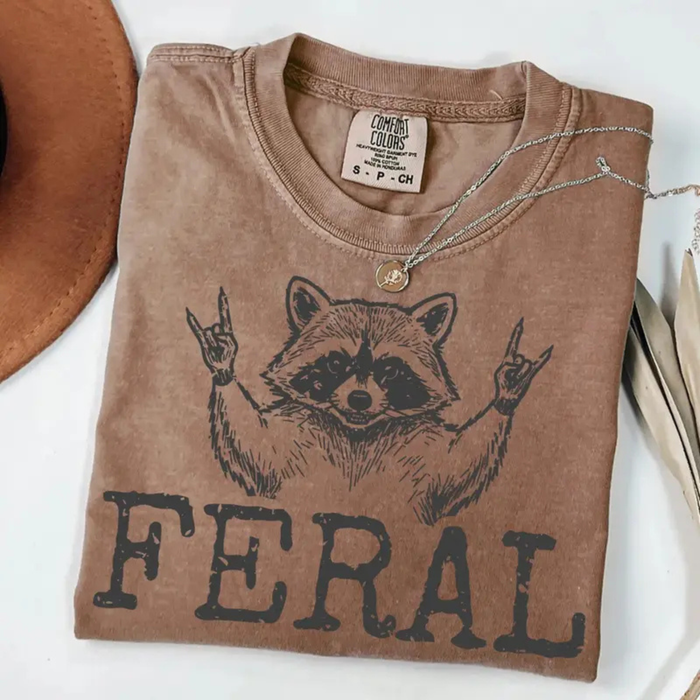 Feral Raccoon T-Shirt – Retro Sarcastic Graphic Shirt