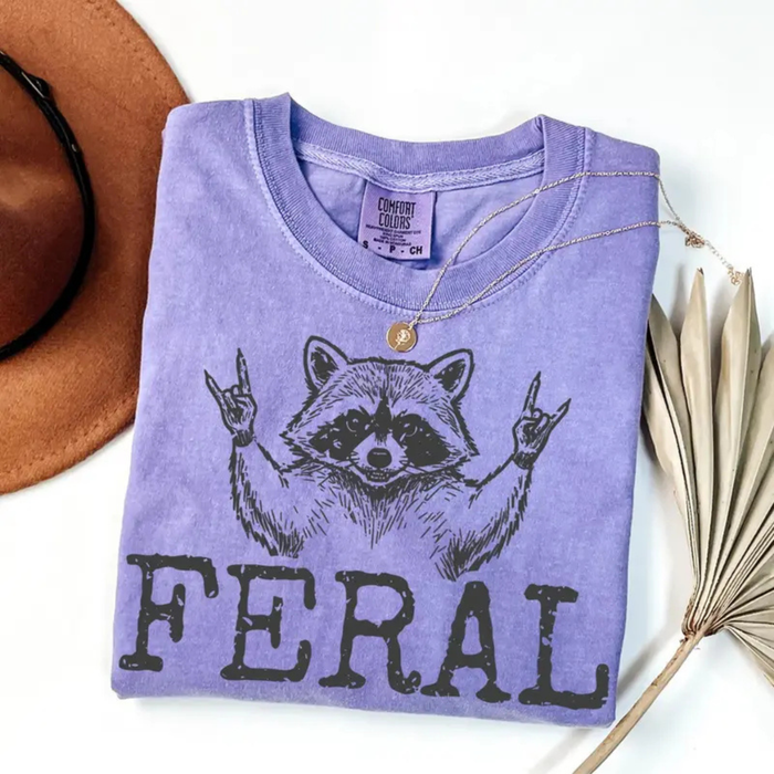 Feral Raccoon T-Shirt – Retro Sarcastic Graphic Shirt