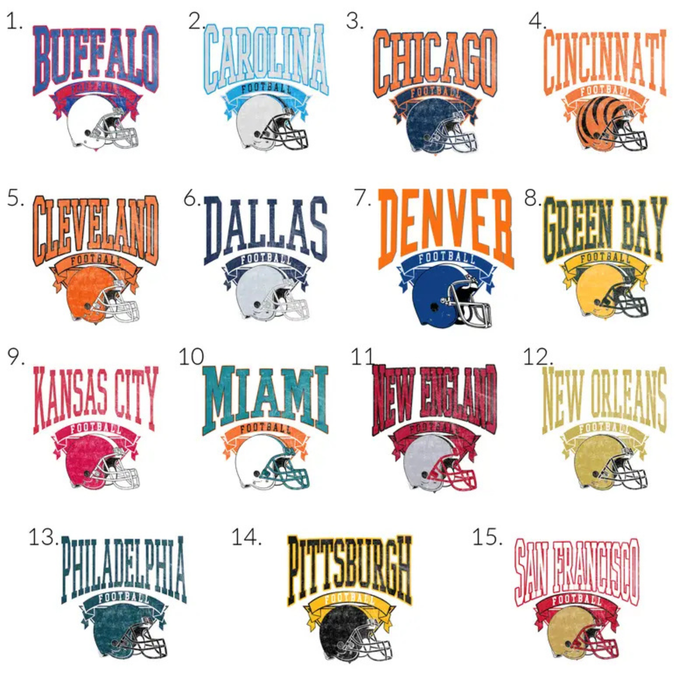 Football Sweatshirt - Retro Hometown Team Sports Crewneck Pullover