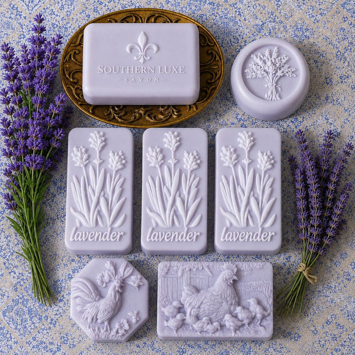 FRENCH LAVENDER "FRENCH FARMHOUSE" GENTLE LUXURY GUEST SOAPS - Southern Luxe Savon