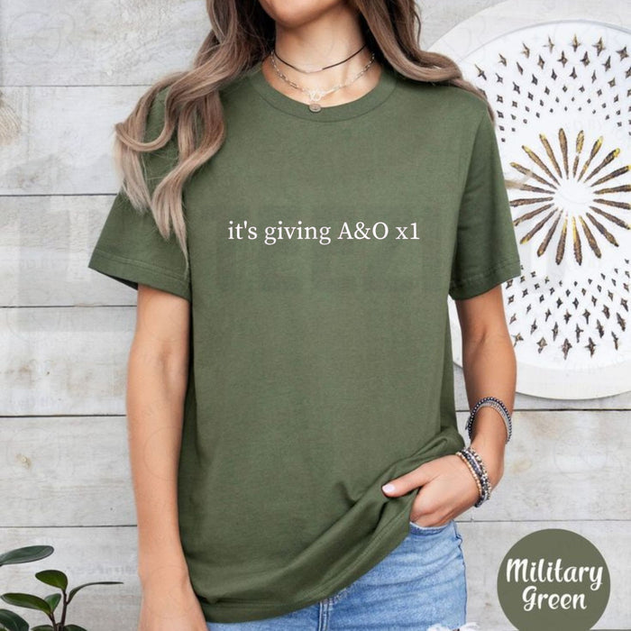 Funny Gen-Z Nurse Slang T-Shirt – Sarcastic Medical Humor Graphic Tee, It’s Giving A&O x1 Nursing Gift Shirt