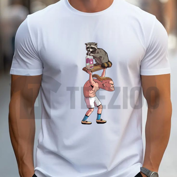 Funny Raccoon Meme Soft T-Shirt