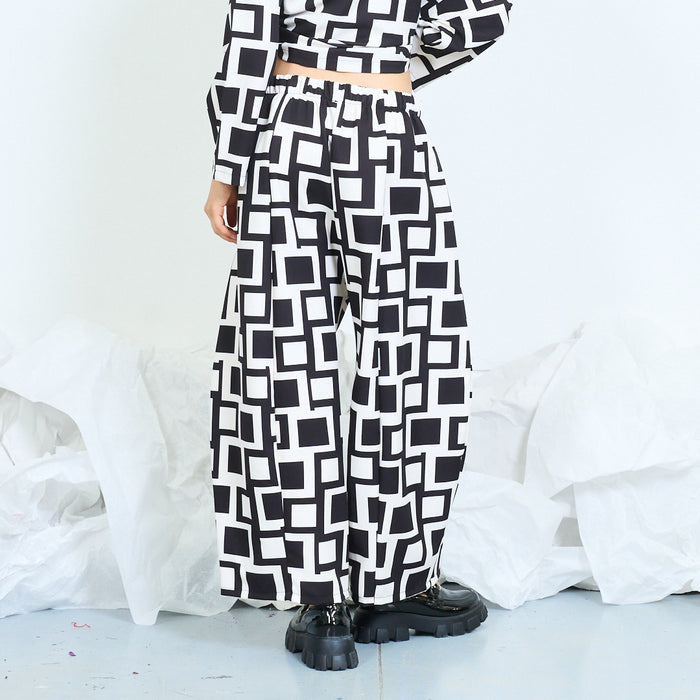 Geometric volume trousers wholesale