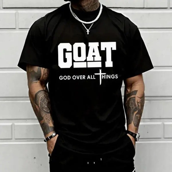 "GOAT" God Over All Things T-Shirt – Christian Faith Graphic Tee, Unisex Cotton Shirt - Teezioo