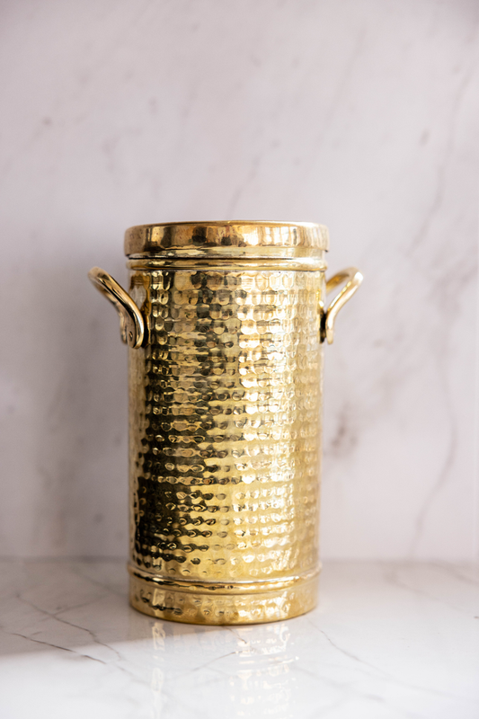 Gold Hammered Canister - Magnolia Lane co. Home + Garden + Gift