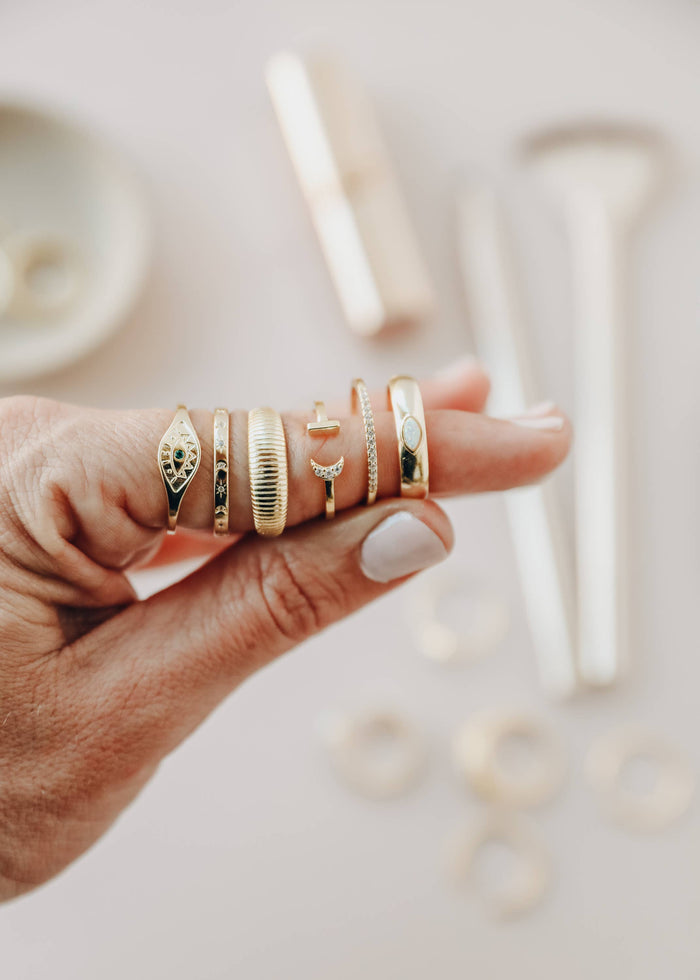 Gold Rings - Ridged