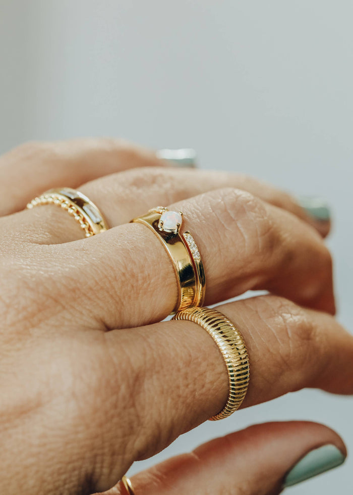 Gold Rings - Ridged