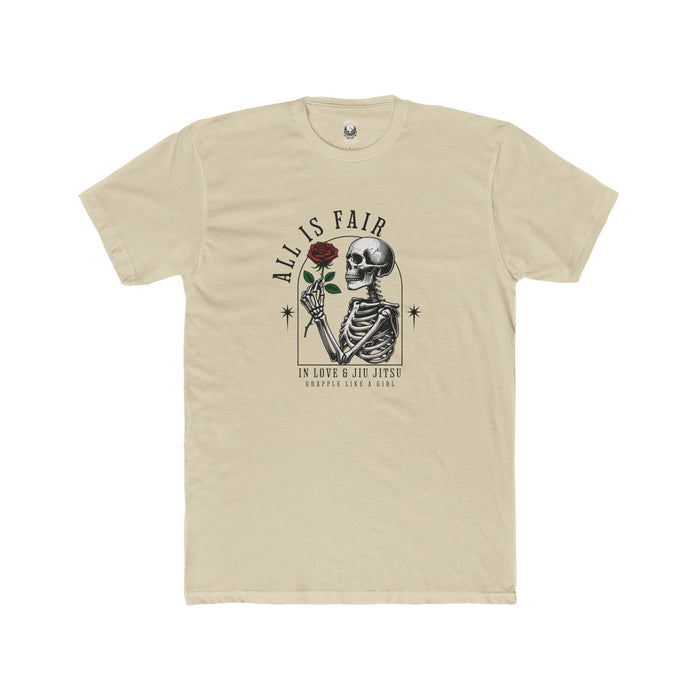 Grapple like a Girl Unisex Cotton T-shirt - All is Fair in Love & Jiu Jitsu