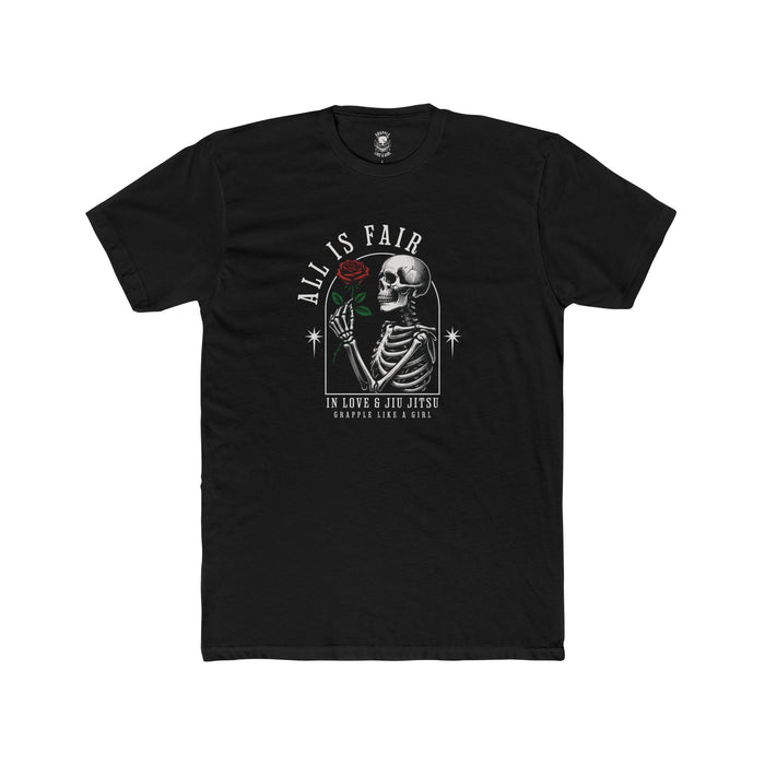 Grapple like a Girl Unisex Cotton T-shirt - All is Fair in Love & Jiu Jitsu