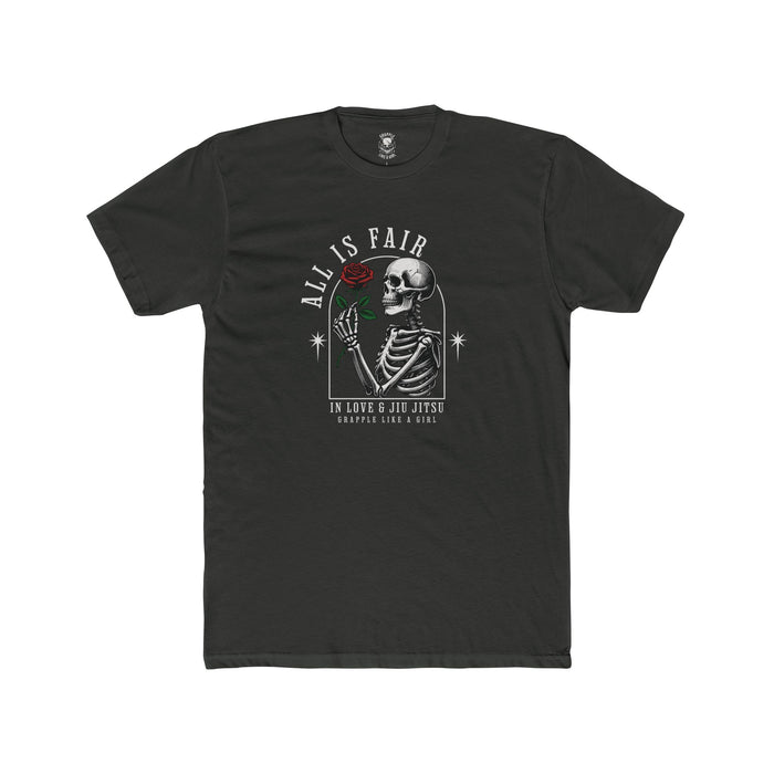 Grapple like a Girl Unisex Cotton T-shirt - All is Fair in Love & Jiu Jitsu