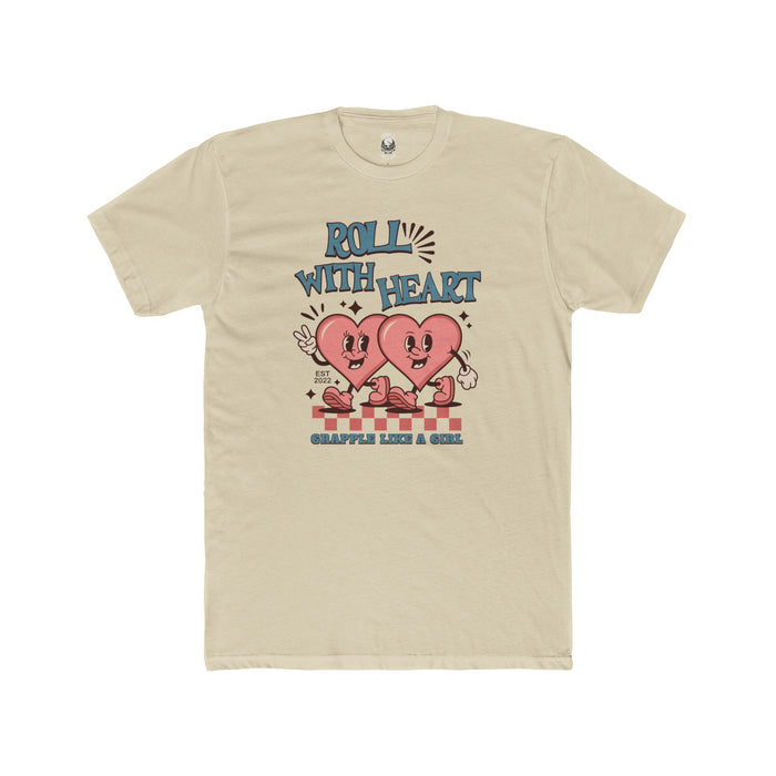 Grapple like a Girl Unisex Cotton T-shirt - Roll with Heart