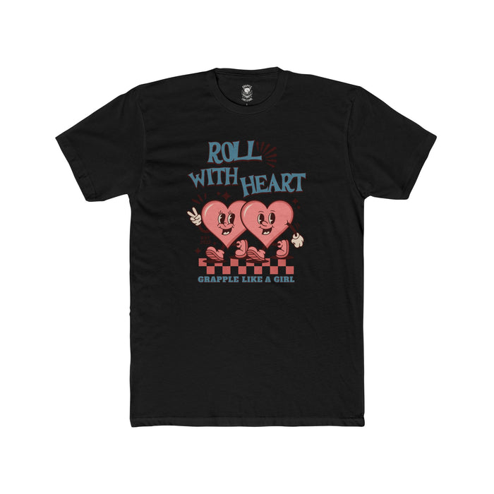 Grapple like a Girl Unisex Cotton T-shirt - Roll with Heart