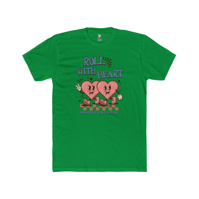 Grapple like a Girl Unisex Cotton T-shirt - Roll with Heart