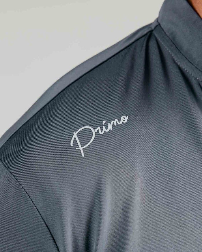 Gray Cursive Blade Polo
