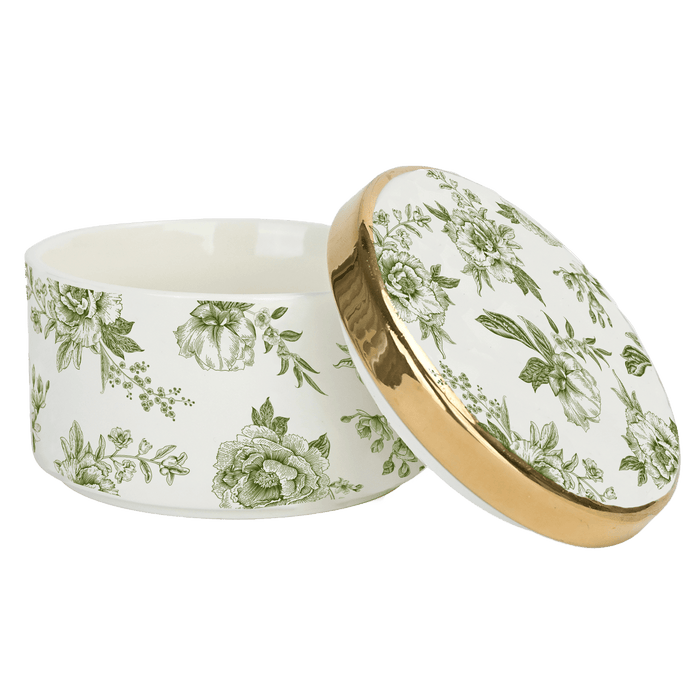 Green Delft Trinket Dish with Lid - Olita Gifts & Goods