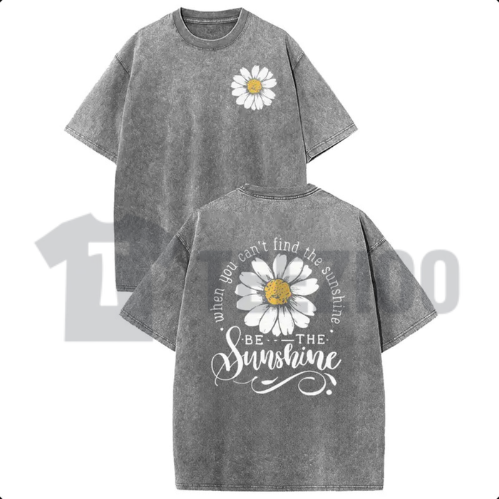 Groovy Flowers Inspirational Shirt – Acid Wash Hippie Graphic Tee