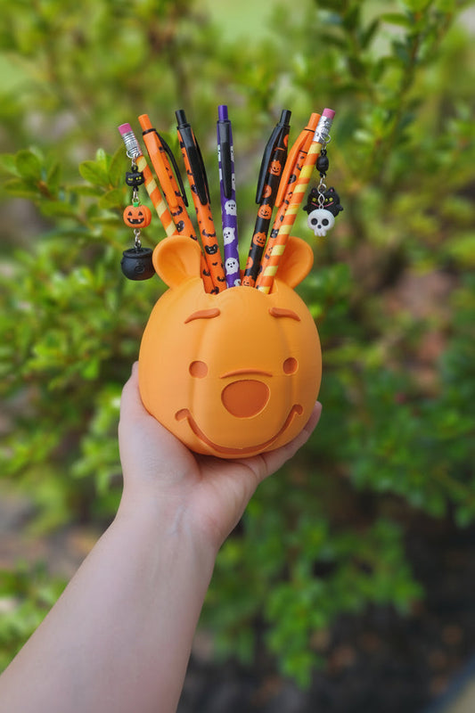 Halloween Bear Pumpkin Pen Holder