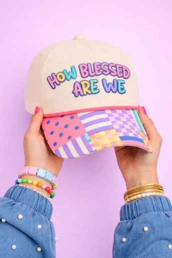 How Blessed Are We Embroidered Printed Hat