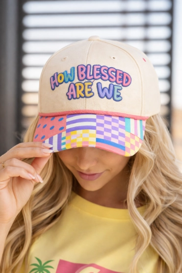 How Blessed Are We Embroidered Printed Hat