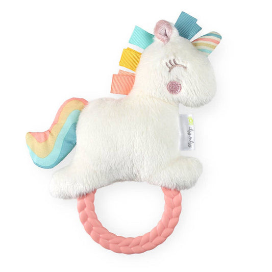 Itzy Ritzy Ritzy Rattle Pal Plush Rattle with Teether - Unicorn