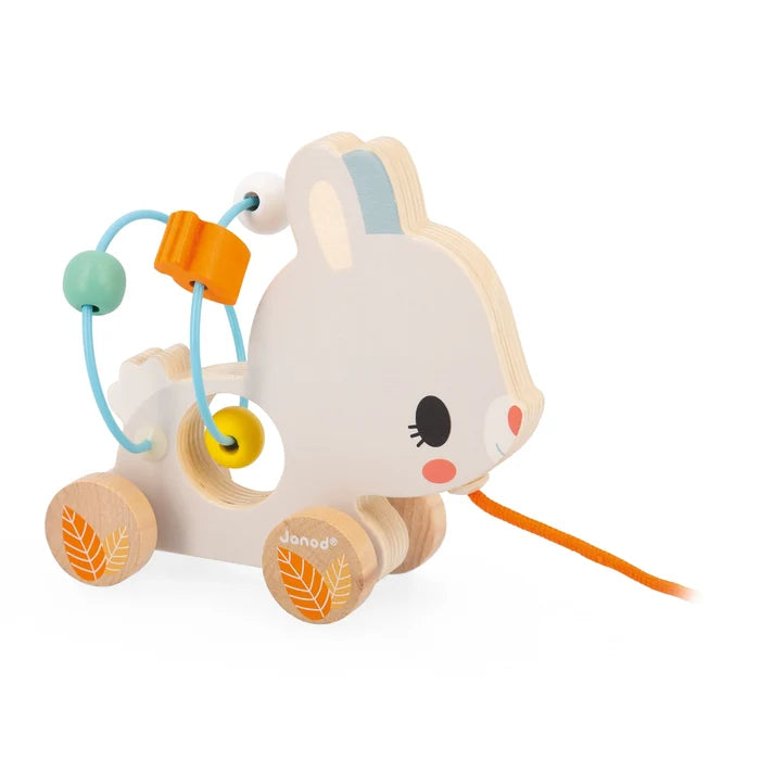 Janod Pull-Along Animal Bead Maze - Rabbit