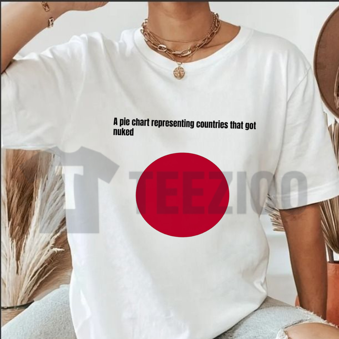 Japan Flag Countries Nuked Pie Chart Satire Shirt