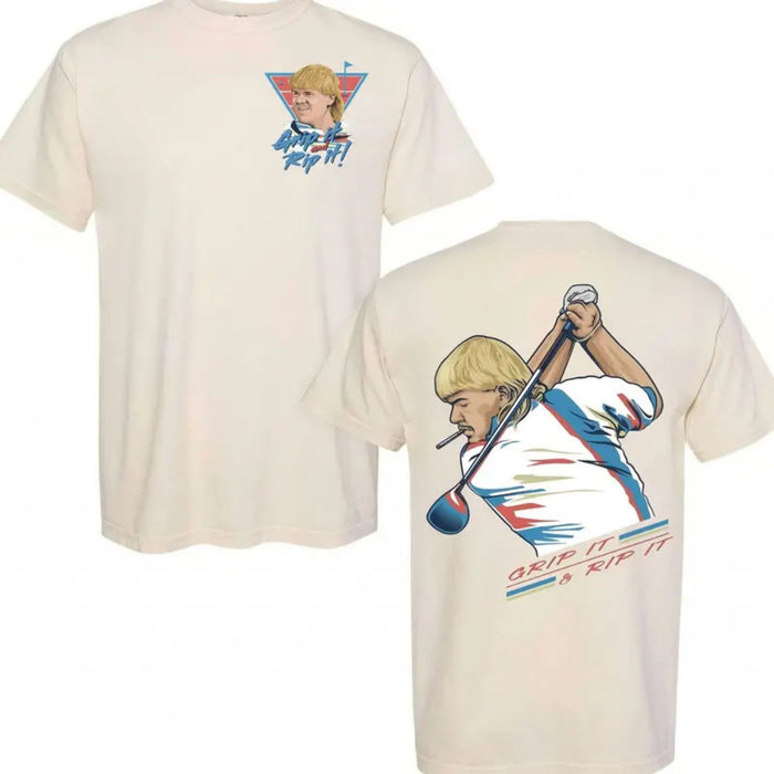 John Daly "Golf of America" 4th of July T-Shirt – Grip It and Rip It Patriotic Graphic Tee, Premium 100% Cotton Independence Day Top, Made in USA
