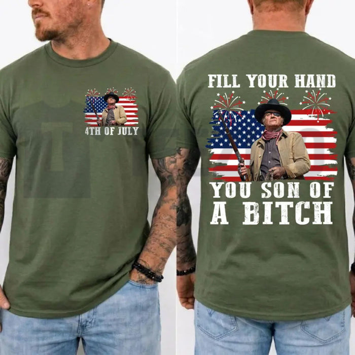 John Wayne Rooster Cogburn Fill Your Hand Western Graphic T-Shirt
